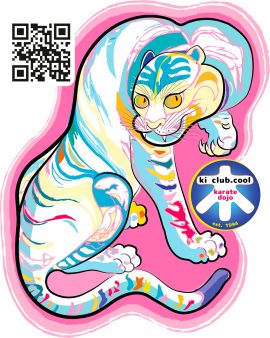 Hello Tiger Sticker-ki club cool-Amsterdam karate mascotte-shotokan martial arts