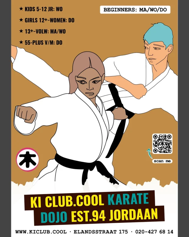 JOIN😍‼️🥋Karate Dojo KI CLUB.COOL!

*KIDS 5-12 jr: WO
*GIRLS 12+-WOMEN: DO
*12+-VOLW: MA/WO
*55+V/M: DO

*Beginnersklassen op maandag-woensdag-donderdag.

Elandsstraat 175, Amsterdam (Jordaan).
Op vrijdagavond lessen in Monnickendam.

Meld je aan, via mail: therese@martialart | pk@martialart.nl of bel: 020-4276814
Meer info op website kiclub.cool

#karate #martialarts #selfdefense #gezondheid #gezelligheid
